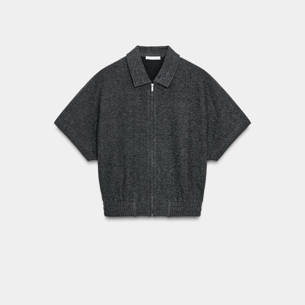 Zara Gray Short-Sleeve Jacket in grey small